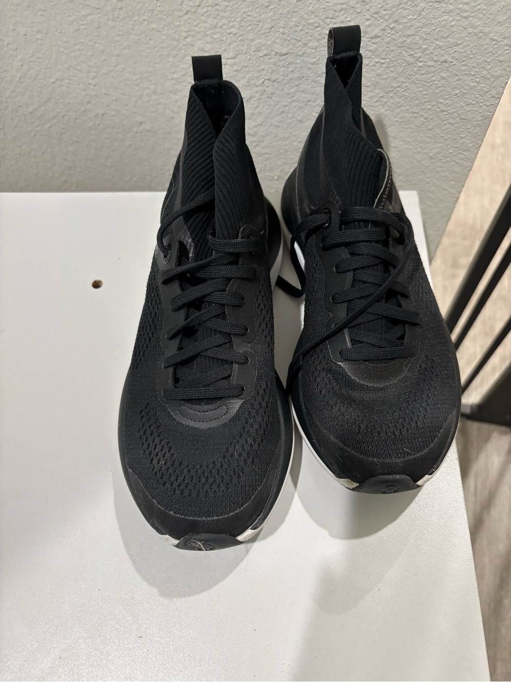lululemon athletica Women's Black Knit High-Top Running Sneakers